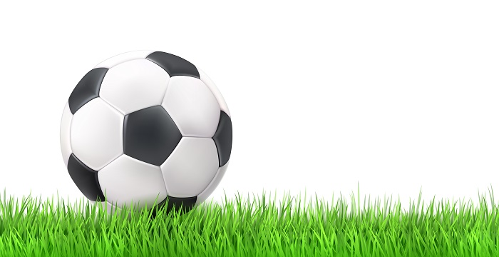 Illustration of football pitch with ball