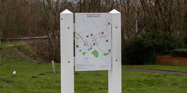 Side-angle of Woodditton's Glasdon Gateway