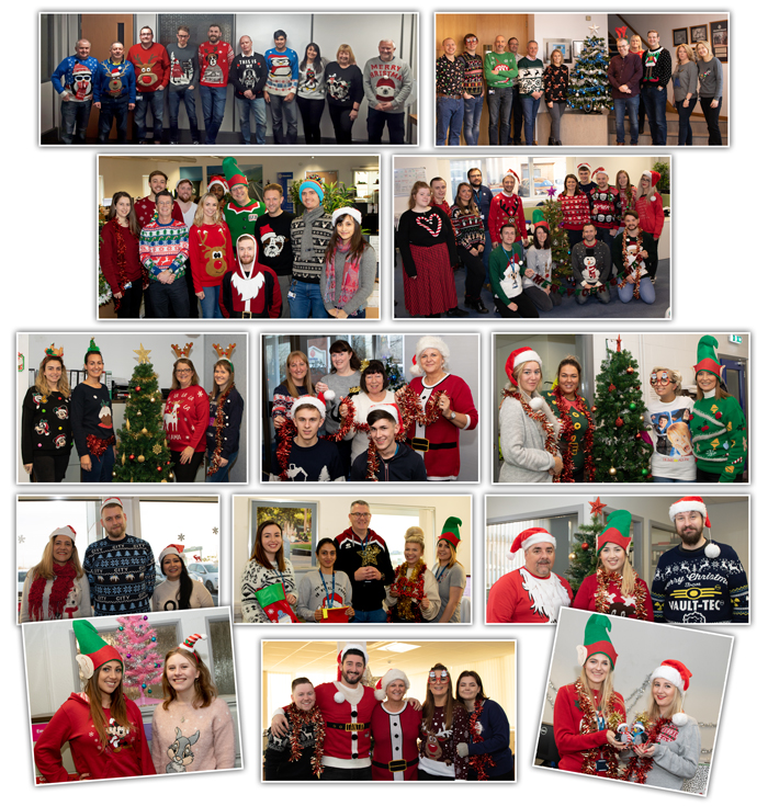 Christmas Jumper Day 2018 Collage of Funsraising Photos