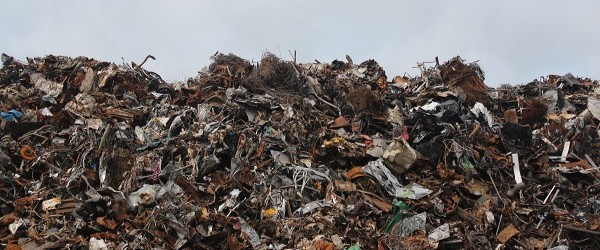 a piled-up landfill full of waste