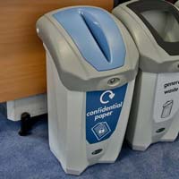 nexus 30 confidential paper recycling bin in an office