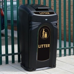 nexus 30 recycling bin with blue paper waste graphics on an office floor
