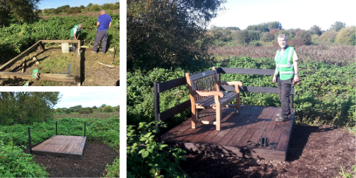Friends of the Marton Mere Nature Reserve building platform for Westby Seat