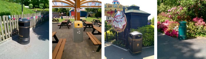 Paultons Park Outdoor Litter and Recycling Bins