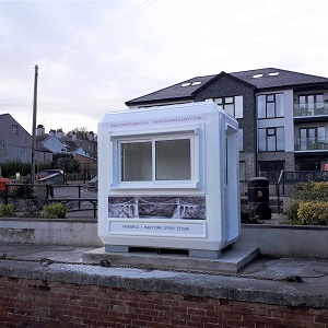 A personalised Genesis Kiosk placed beside the slipway in Port Y Wrach, Anglesey