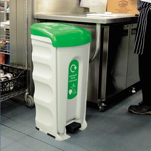 nexus shuttle food waste recycling bin in a commercial kitchen