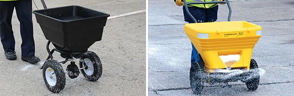 montage image of manual salt spreaders