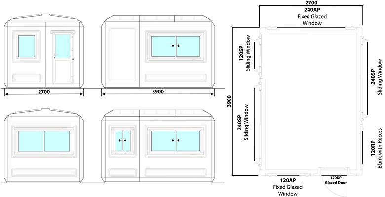 Gensis 2.7 x 3.9 floor plan dimensions view diagram