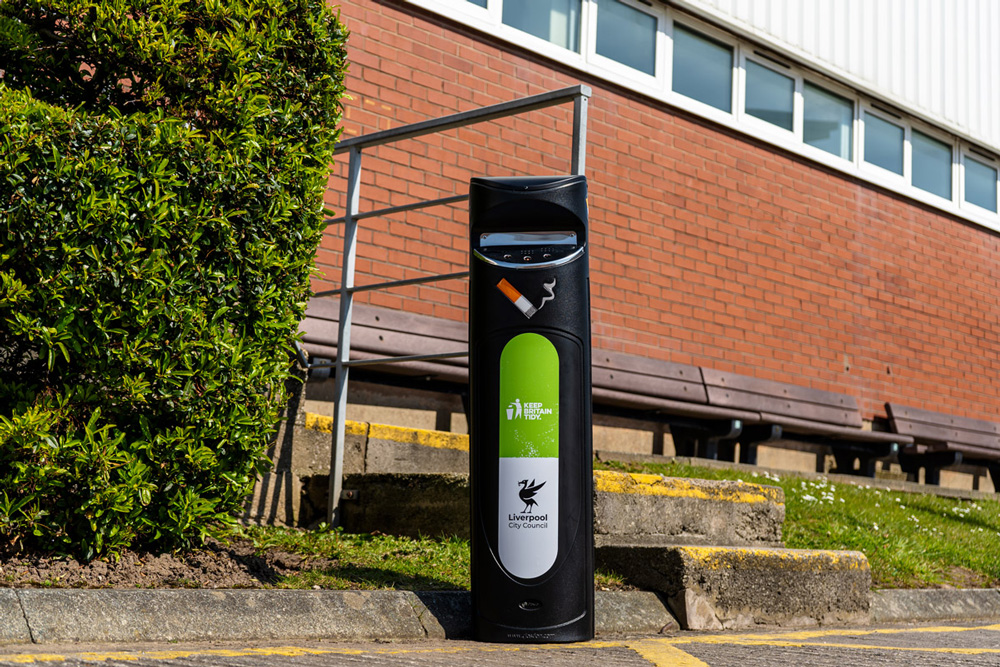Ashguard SG&trade; Free Standing Cigarette Bin with personalised front graphic 