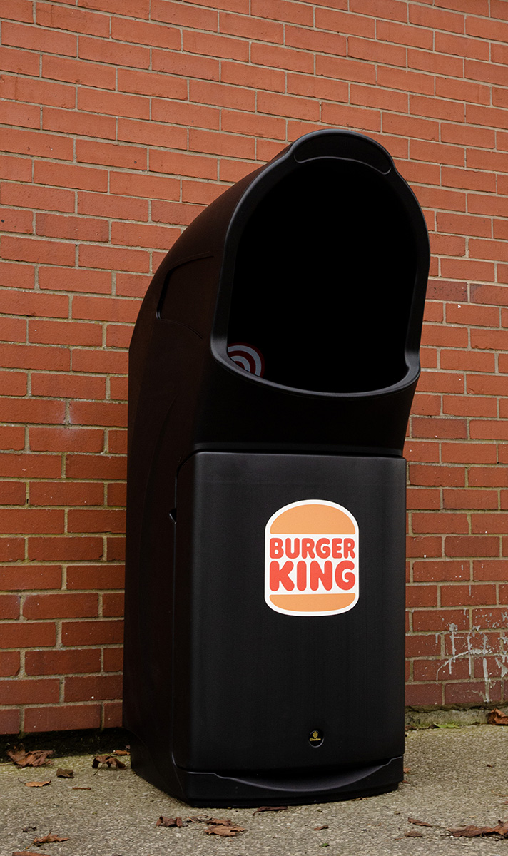 Combo Delta&trade; Large Aperture Litter Bin with personalised front graphic