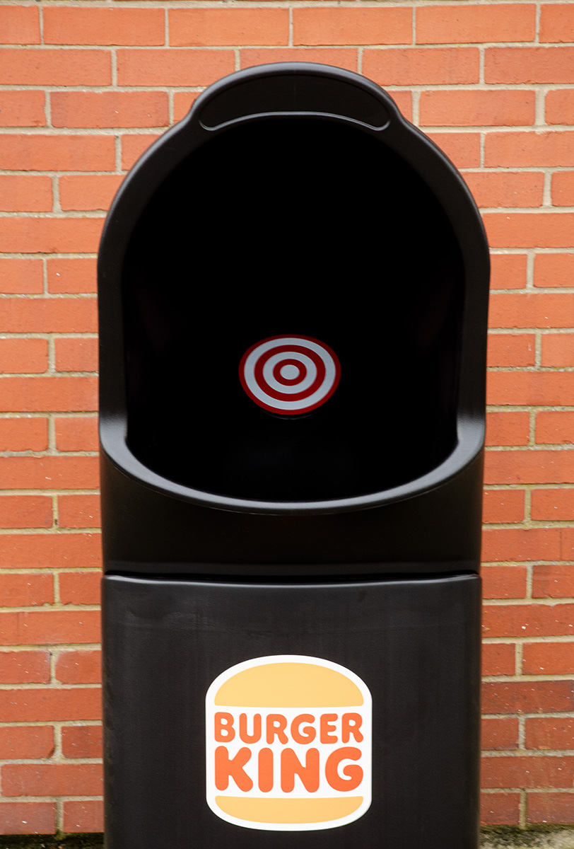 Combo Delta&trade; Large Aperture Litter Bin with personalised front graphic