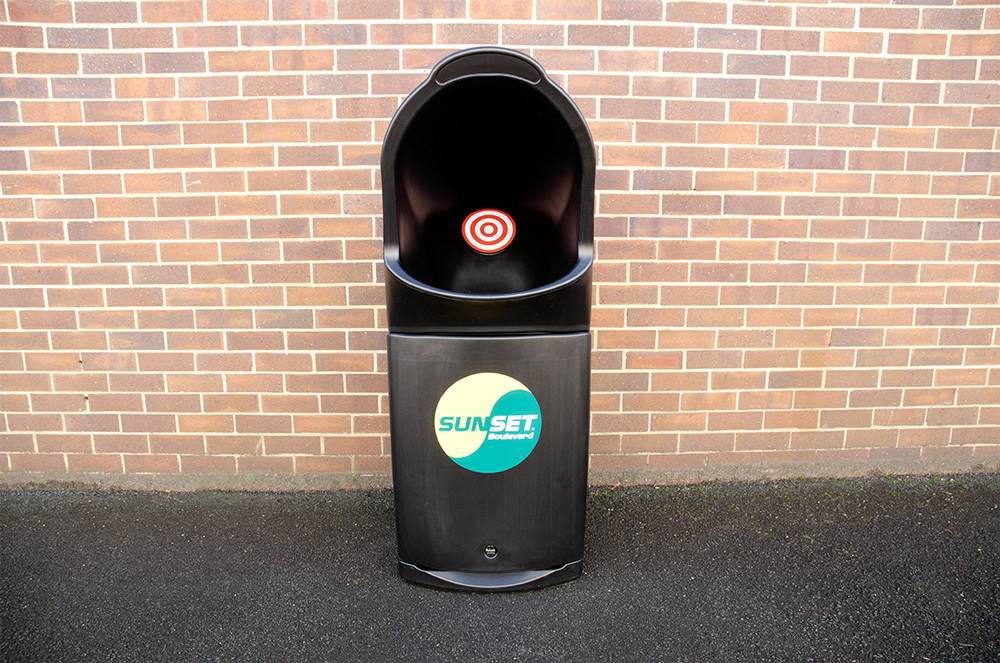 Combo Delta&trade; Large Aperture Litter Bin with personalised front graphic