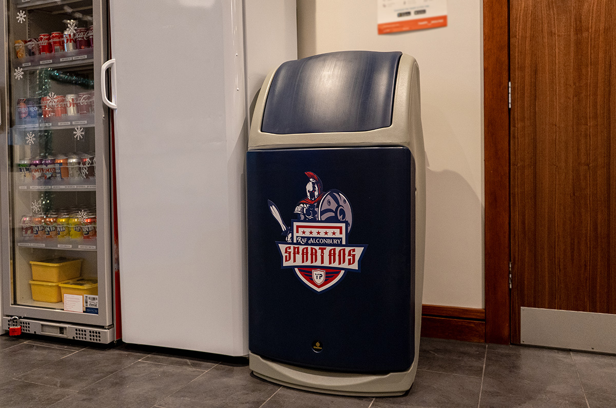 Combo&trade; Catering Waste Bin with front graphic personalisation