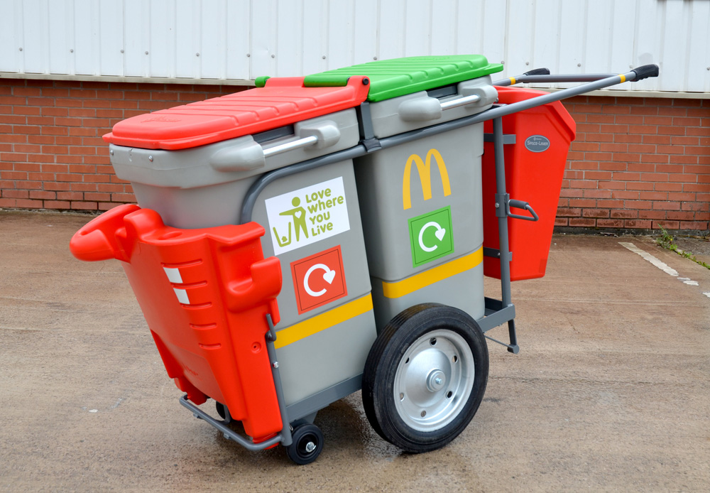 Double Space-Liner&trade; Orderly Barrow with side graphic on both litter collection containers