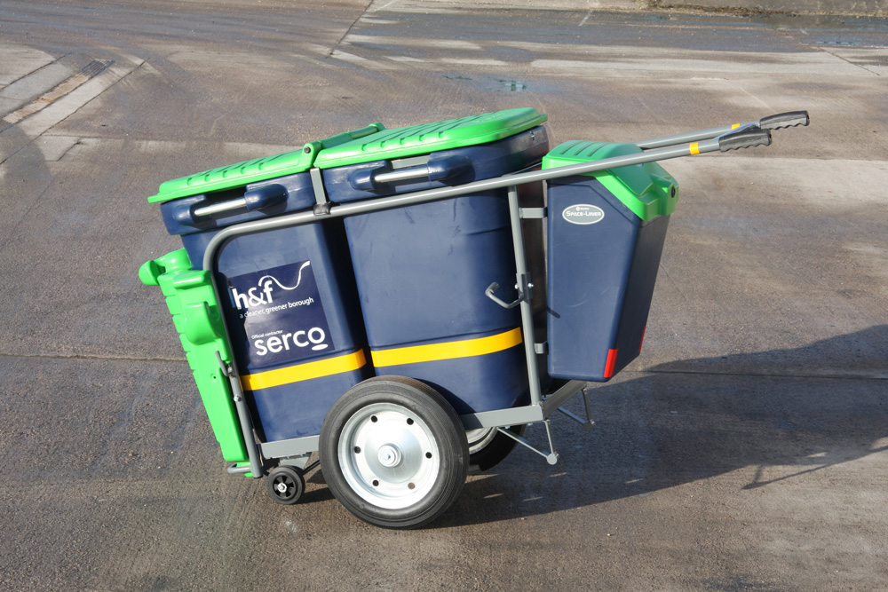 Double Space-Liner&trade; Orderly Barrow with side graphic on front litter collection container