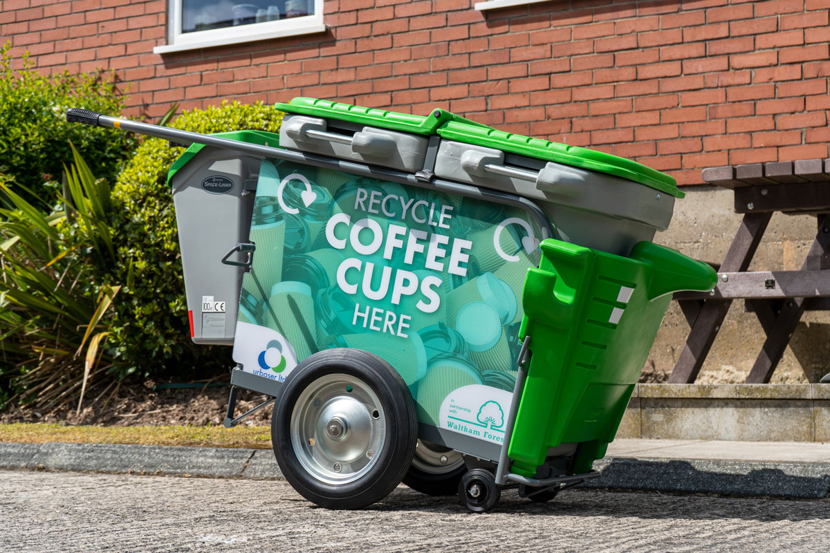 Double Space-Liner&trade; Orderly Barrow with side graphic on collection containers