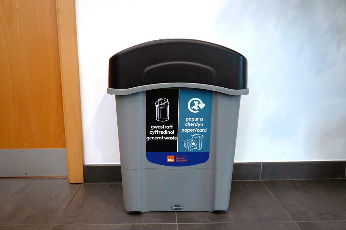 Eco Nexus&reg; Duo 60 Recycling Bin with personalised graphics