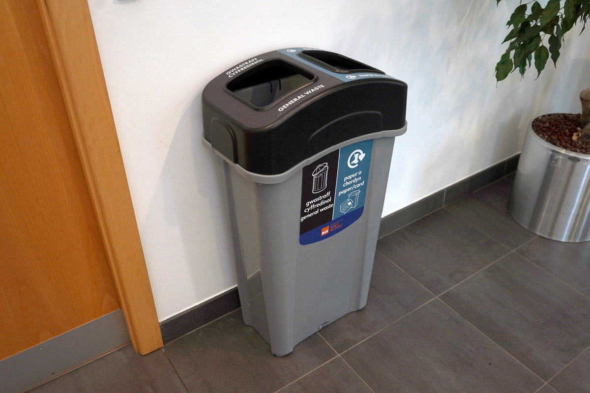 Eco Nexus&reg; 85 Recycling Bin with personalised front graphics