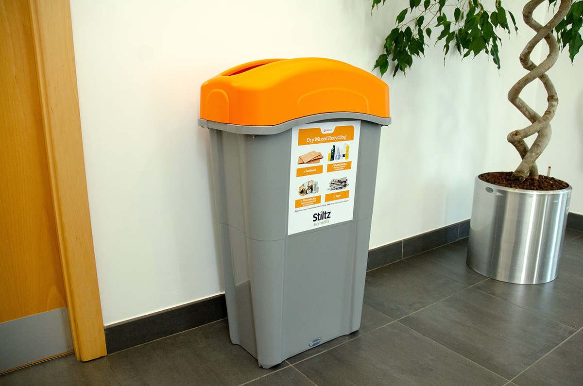 Eco Nexus&reg; 85 Recycling Bin with personalised front graphic