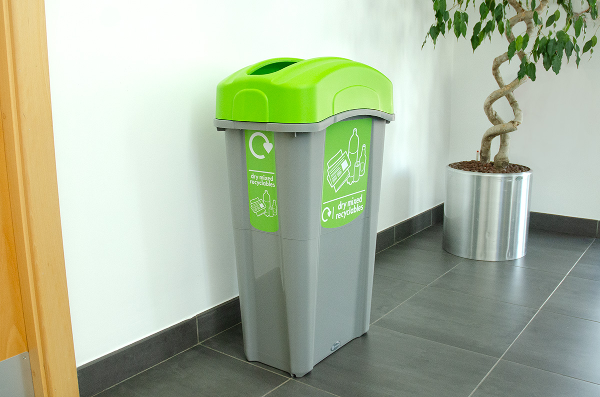 Eco Nexus&reg; 85 Mixed Recyclables Recycling Bin with personalised front & side graphic