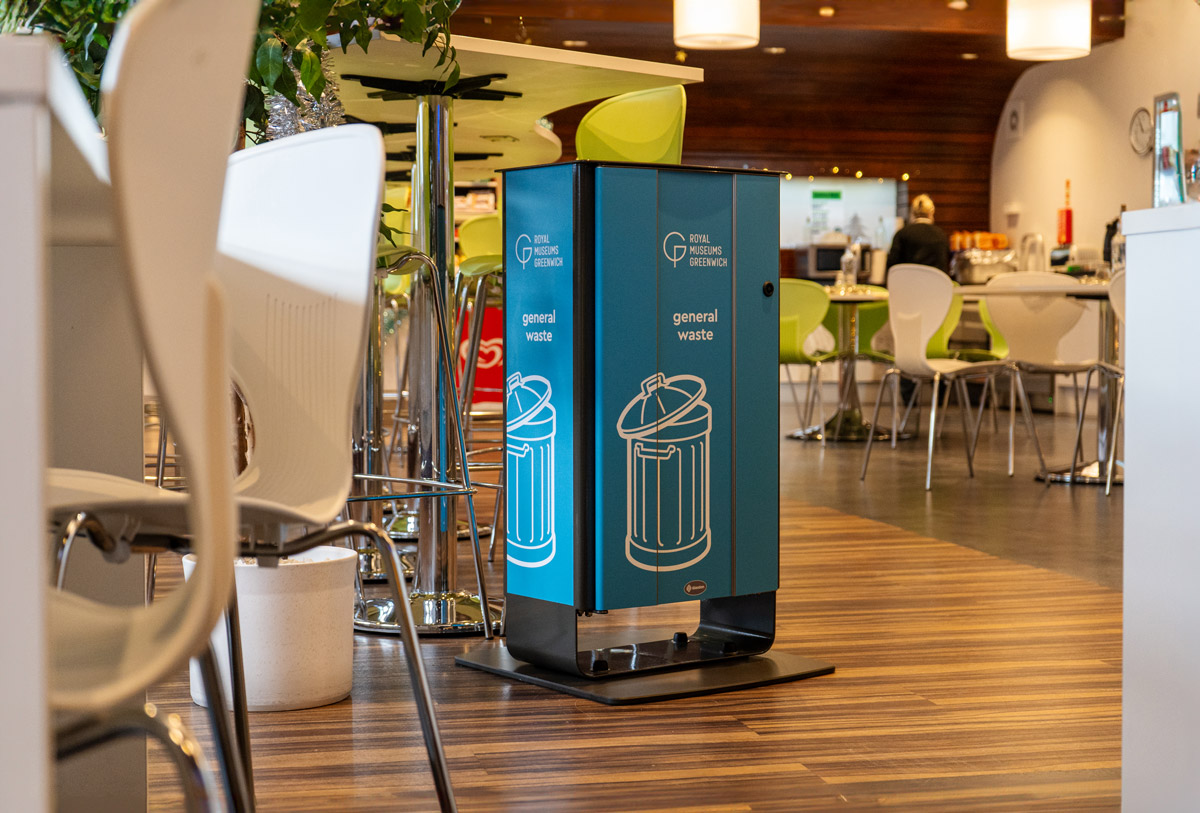 Electra&trade; 60 General Waste Recycling Bin with personalised full body graphics
