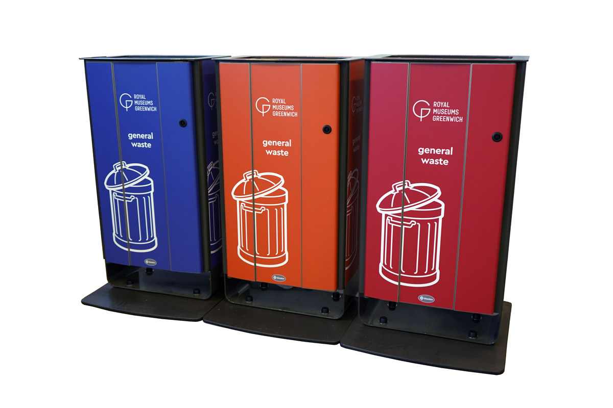 Electra&trade; 60 General Waste Recycling Station with personalised full body graphics