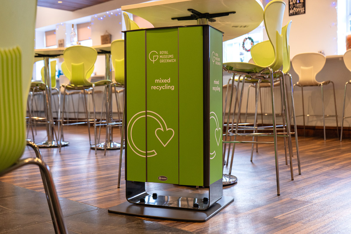 Electra&trade; 60 Mixed Recycling Bin with personalised full body graphics