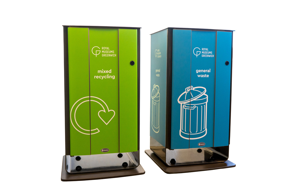 Electra&trade; 85 Recycling Bins with personalised body graphics
