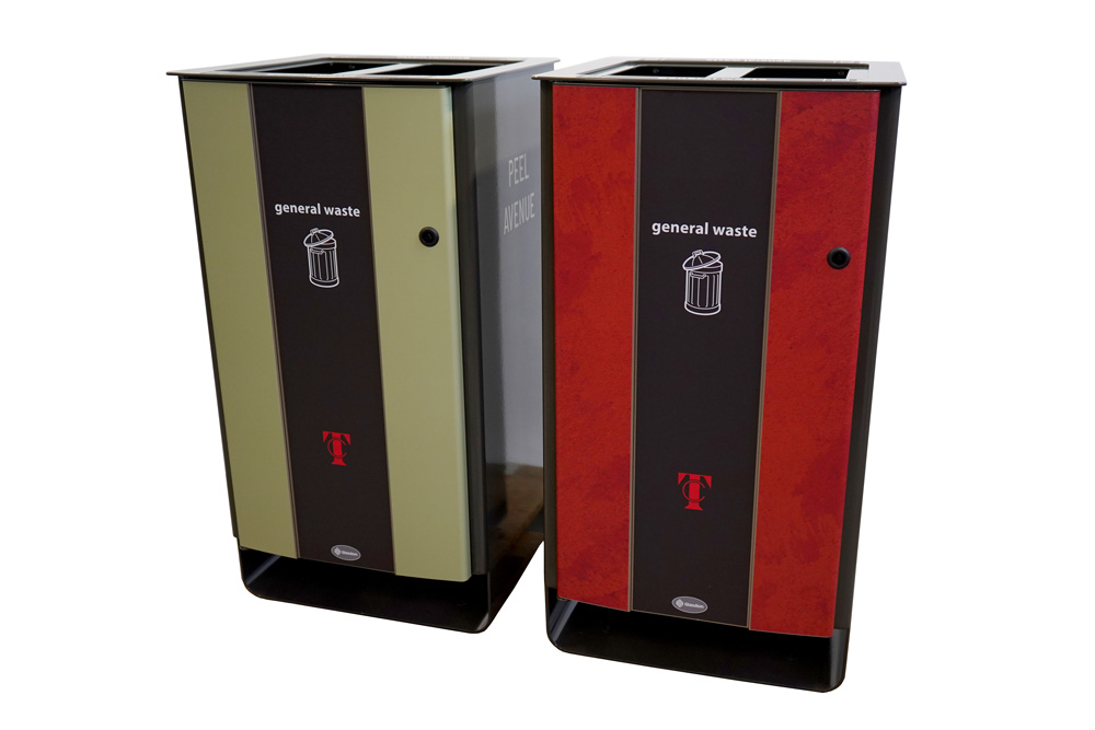 Electra&trade; 170 Quad General Waste Bin with personalised front and side graphics