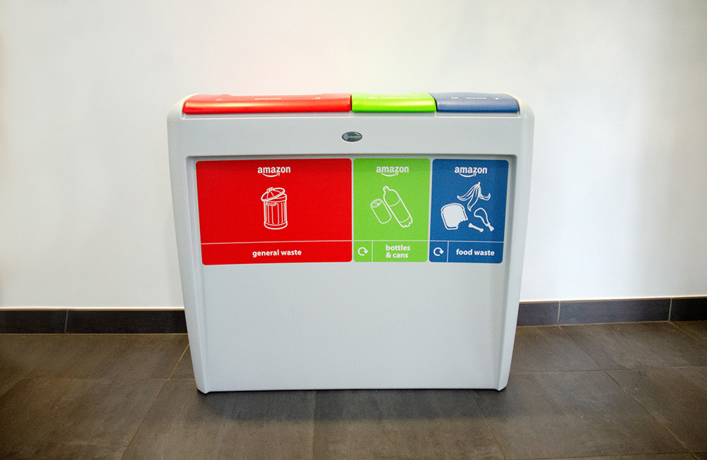 Nexus&reg; Evolution Trio Recycling Bin with body and top graphics