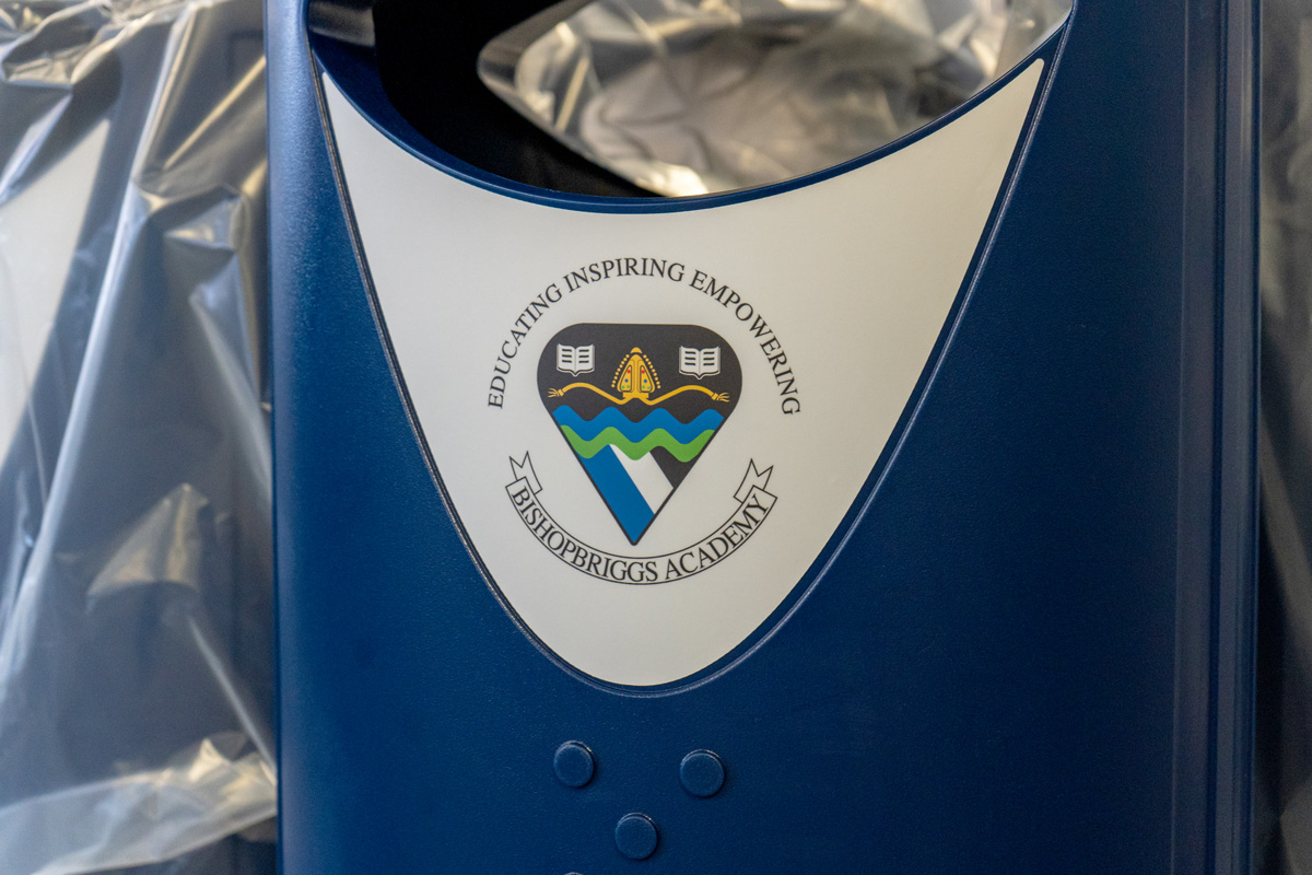 Evolution&trade; Litter Bin with personalised front graphic