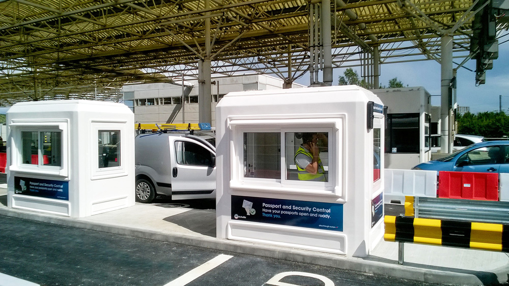 Genesis&trade; GRP Double Sliding Window Kiosk with personalised front and side graphics