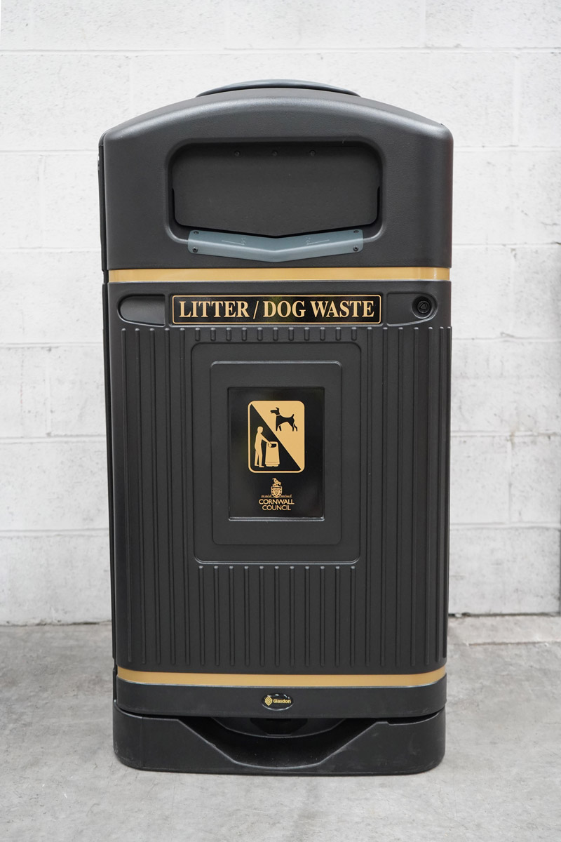 Glasdon Jubilee&trade; 110 Litter and Dog Waste Bin with personalised front graphic