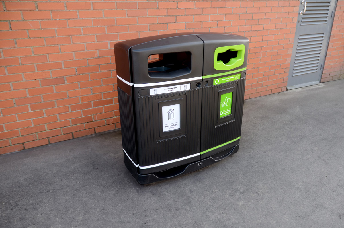 Glasdon Jubilee&trade; Duo 220 Recycling Bin with personalised graphics
