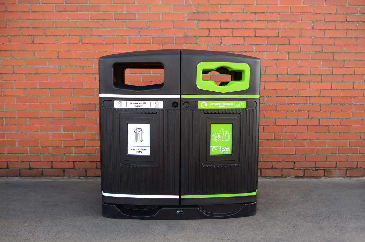 Glasdon Jubilee&trade; Duo 220 Recycling Bin with personalised graphics