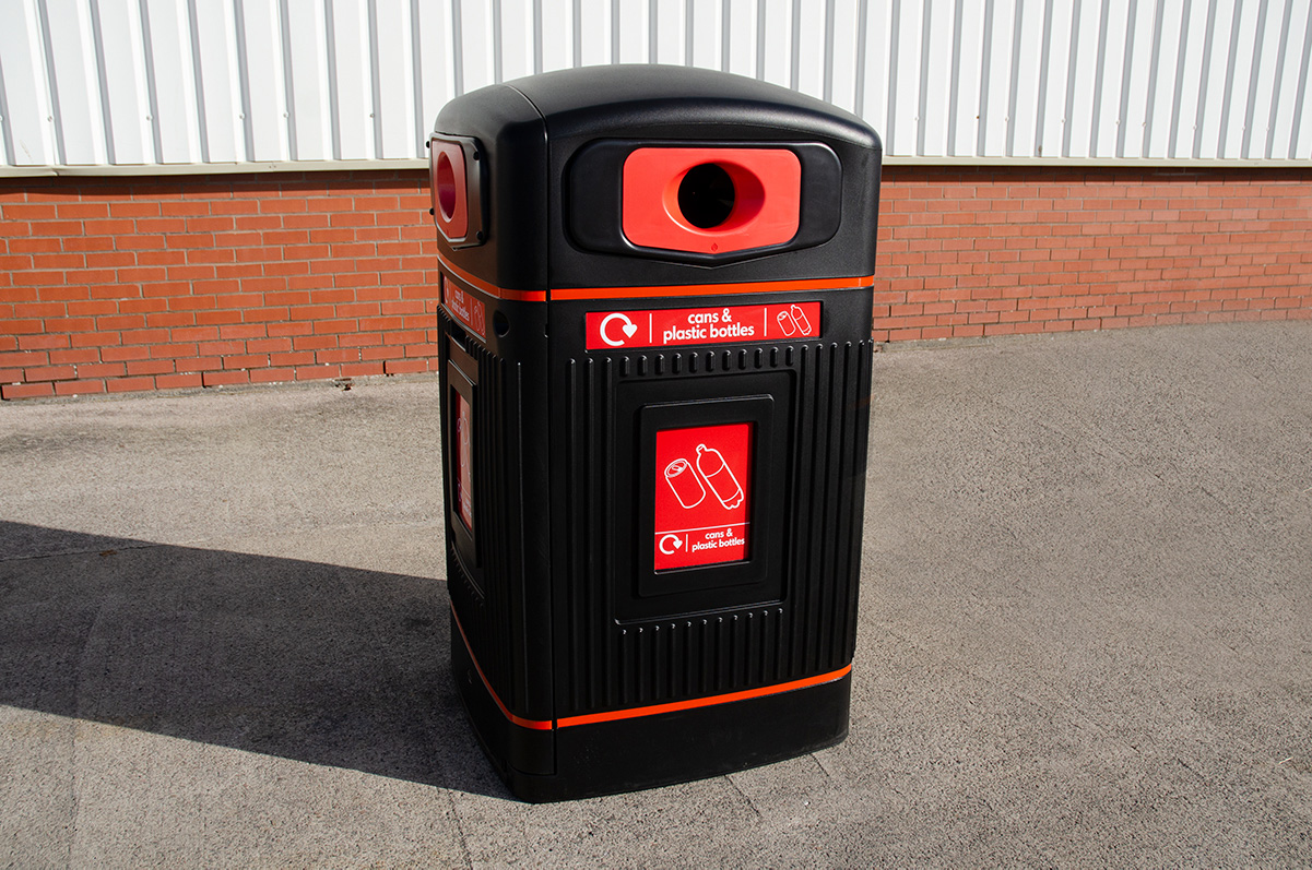Glasdon Jubilee&trade; 240 Recycling Wheelie Bin Housing with personalised graphics