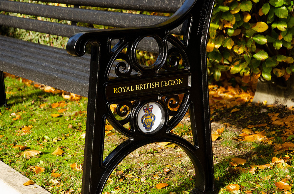 Lowther&trade; Seat with personalised circular plaque  and lettering