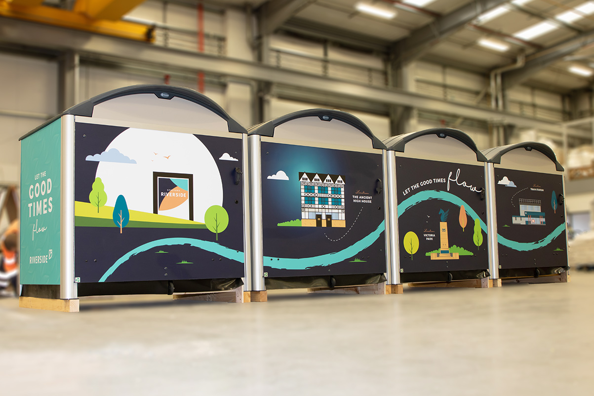 Modus&trade; Litter Housing with full body graphics from artwork supplied by the customer