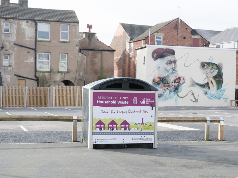 Modus&trade; 1280 General Waste Housing with front graphic from artwork supplied by the customer