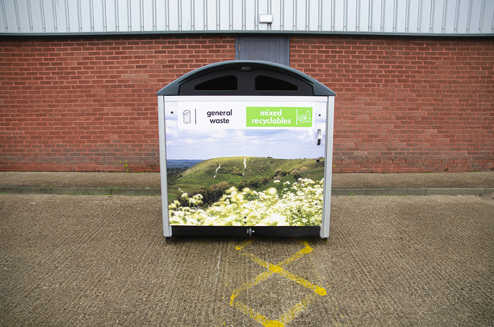 Modus&trade; 1280 General Waste & Mixed Waste Recycling Housings with front & side graphics  