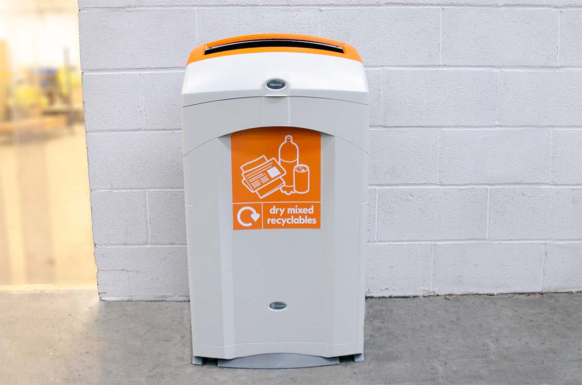 Nexus&reg; 100 Recycling Bin with personalised front graphic