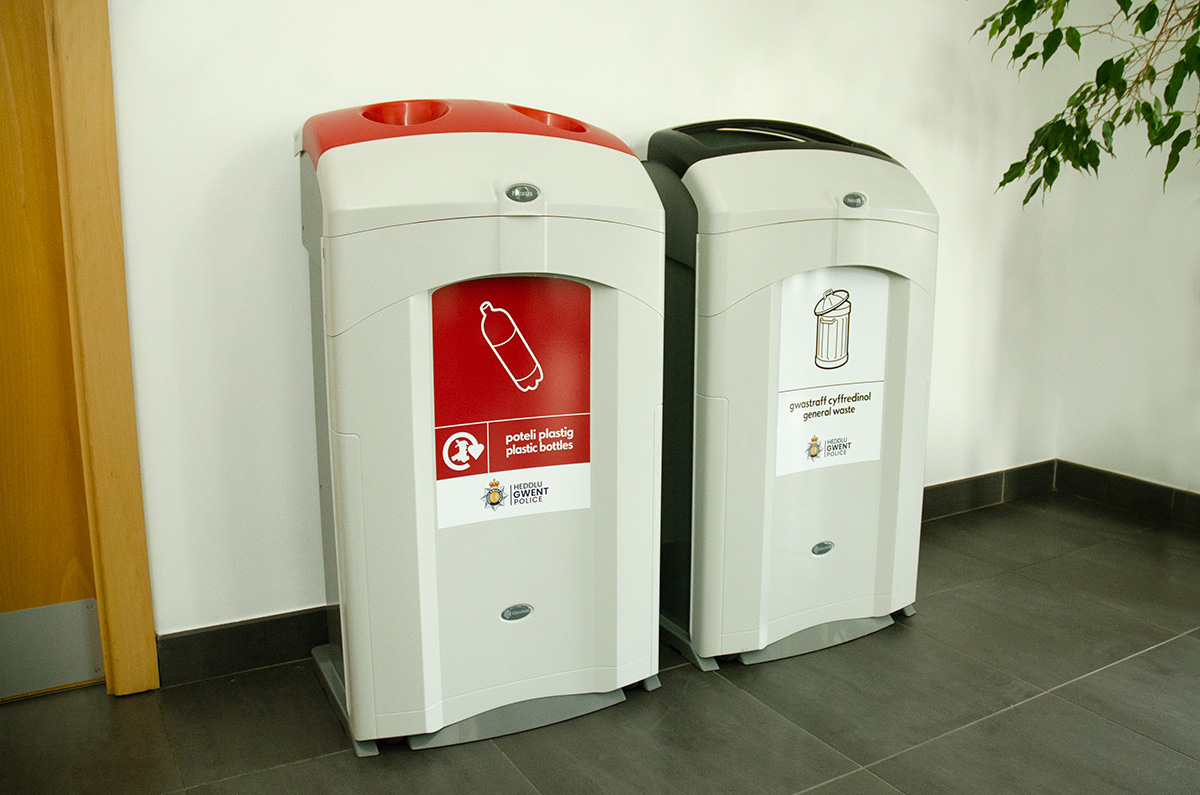 Nexus&reg; 100 Plastic Recycling Bin personalised front graphic