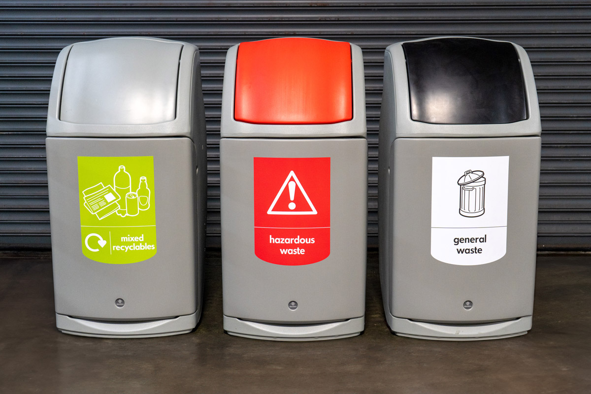 Nexus&reg; 140 Red Hazardous Waste personalised front graphic