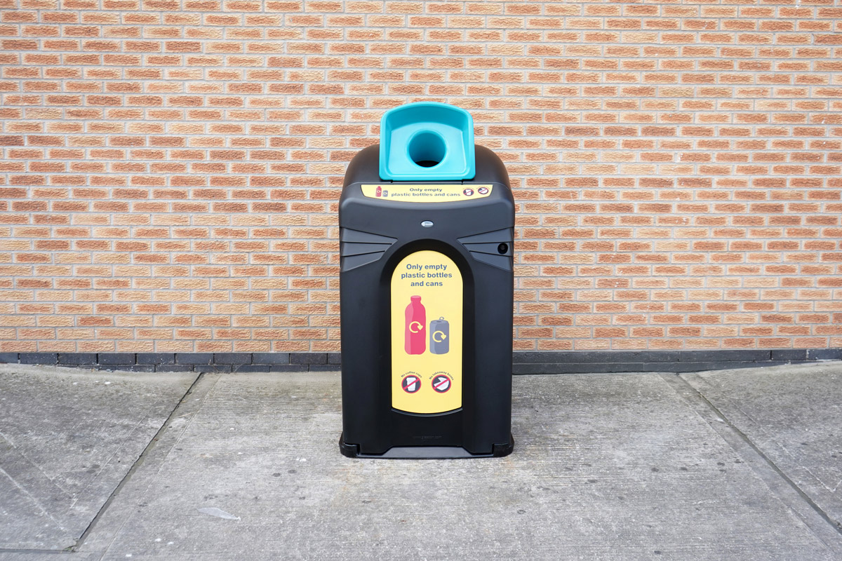Nexus&reg; City 240 Plastic Bottle Recycling Unit with personalised graphics