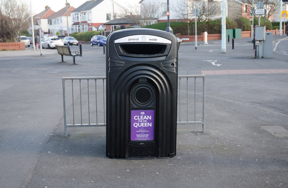 Nexus&reg; 360 General Waste Bin with personalised front graphic