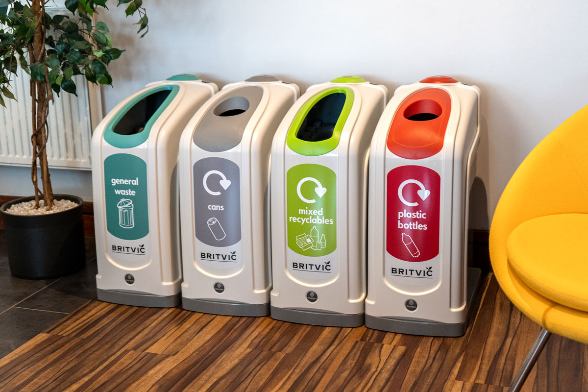 Nexus&reg; 50 Recycling Bins with personalised front graphic
