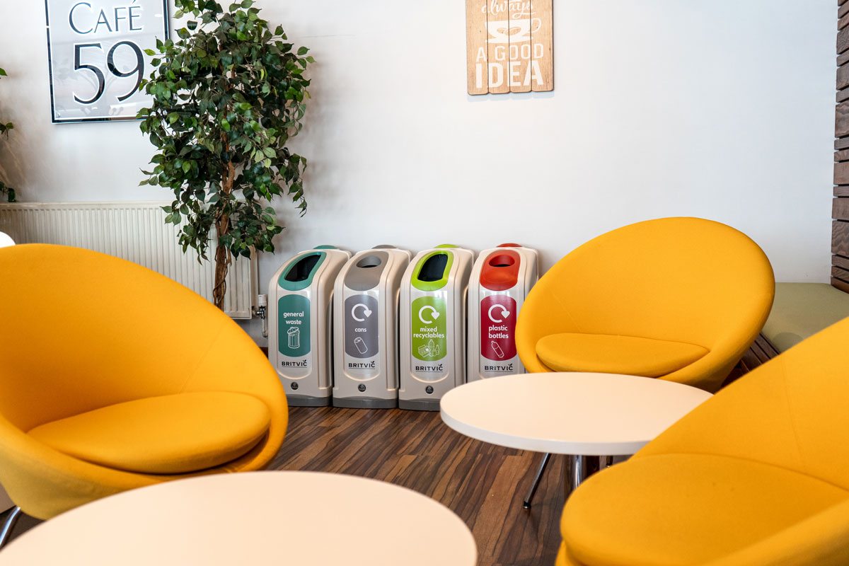 Nexus&reg; 50 Recycling Bins with personalised front graphic