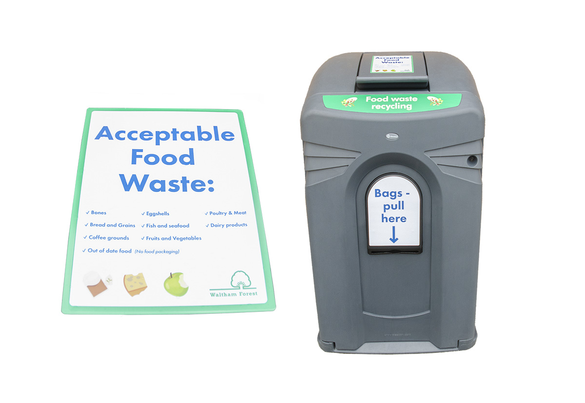 Nexus&reg; City 240 Food Waste Recycling Bin with personalised front graphic