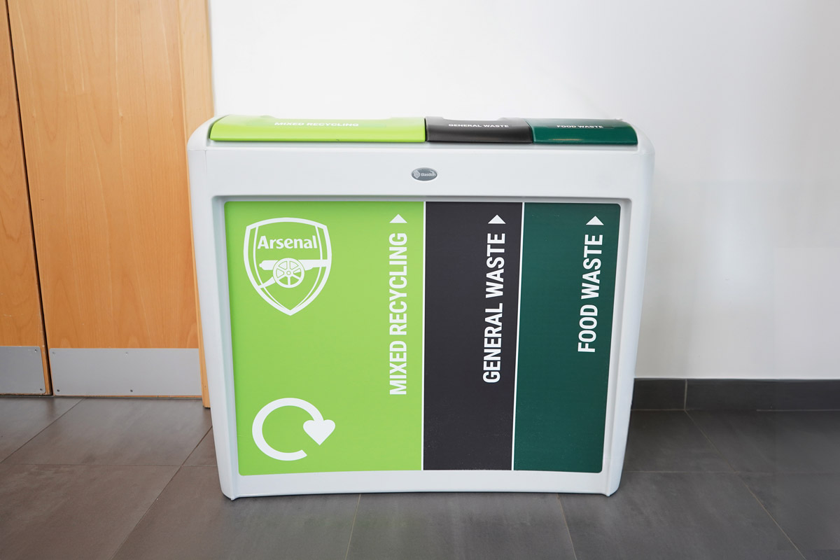 Nexus&reg; Evolution Trio Recycling Bin with personalised front graphics