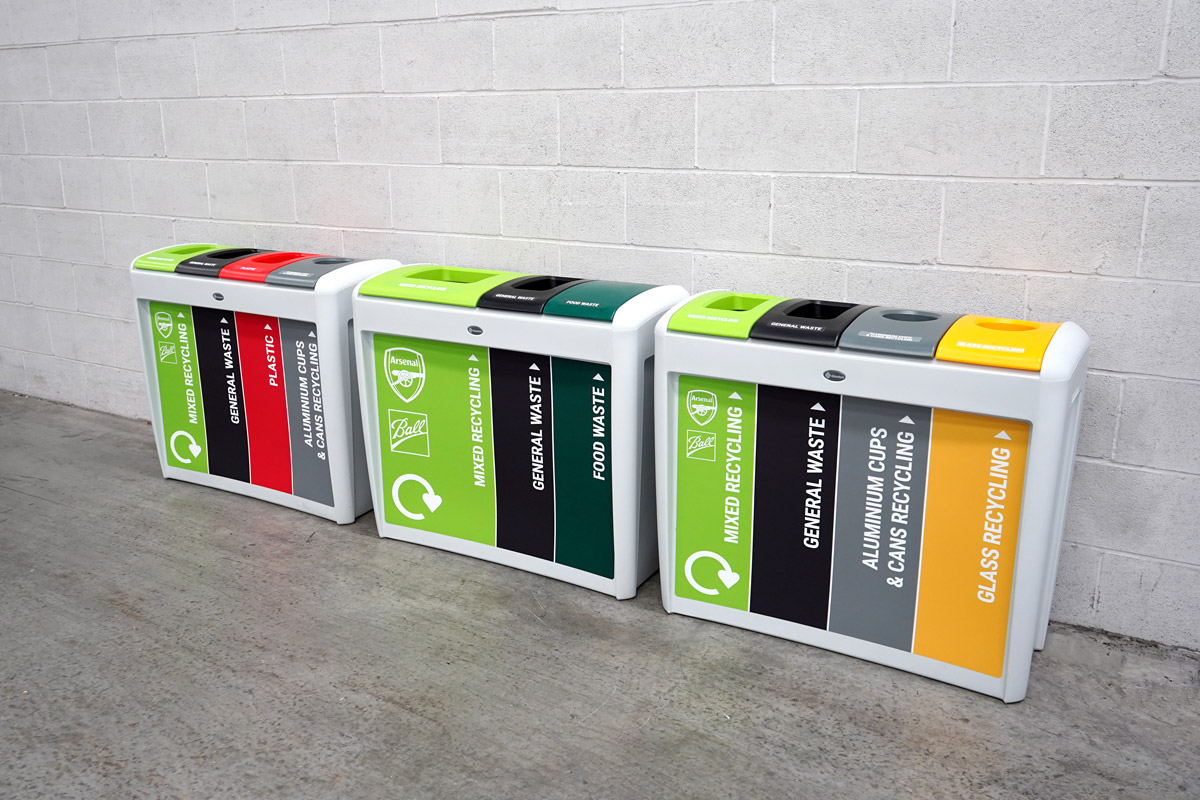 Nexus&reg; Evolution Quad Recycling Bin with personalised graphics